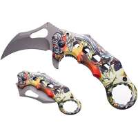 NŮŽ CARAMBIT S KLIPEM 17cm, ČEPEL 7cm BIRD-CAMO