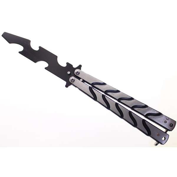 NŮŽ MOTÝLEK NÁŘADÍ 22cm, ČEPEL 10cm ČERNO-STŘÍBRNÝ