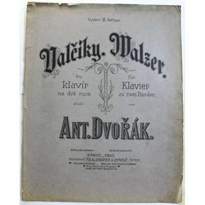 NOTY nakladatel Urbánek Praha Ant.Dvořák VYLČÍKY klavír 2 ruce 9 stran