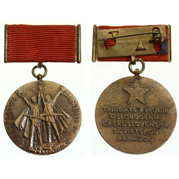 MEDAILE ČSLA 1945-1975 30-té VÝROČIE OSLOBODENIA ČESKOSOVENSKA  BRONZOVÁ