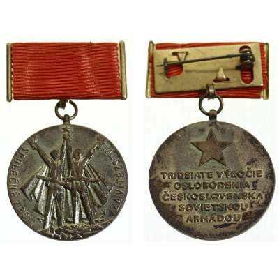 MEDAILE ČSLA 1945-1975 30-té VÝROČIE OSLOBODENIA ČESKOSOVENSKA ZLATÉ