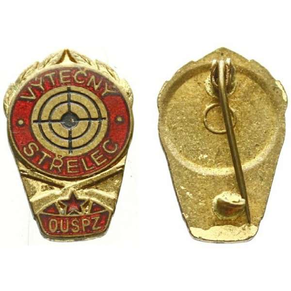 ODZNAK ČSSR VÝTEČNÝ STŘELEC OUSPZ 16x25mm 60-tá léta PRAHA