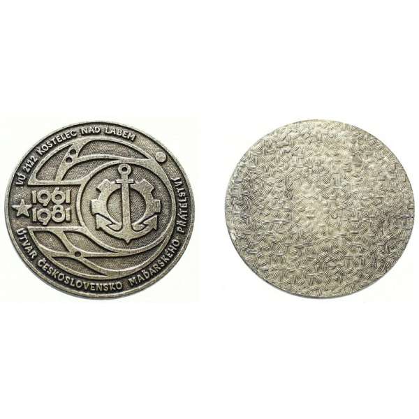 ODZNAK MEDAILE ČSLA 1961-1981 20 let VU 2122 KOSTELEC NAD LABEM 45mm KOV