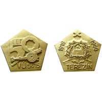 ODZNAK PLAKETA ČSLA 1918-1968 50 let VU 5615 TEREZÍN 71x67mm KOV ZLATÝ