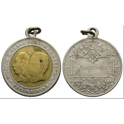 MEDAILE RAK-UHER VIRIBUS UNITIS SPOJENECTVÍ FRANZ JOSEF, HINDENBURG, UMBERTO I. orig