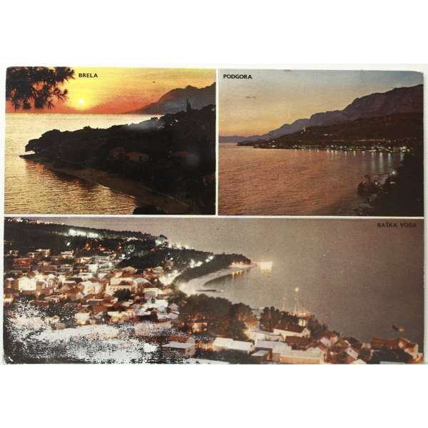 Pohled CHORVATSKO BRELA, PODGORA, BAŠKA VODA Š BAR PROŠLÝ