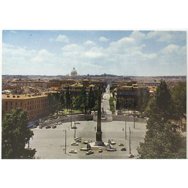 Pohled ITÁLIE ROMA PIAZZA DEL POPOLO Š BAR ČISTÝ