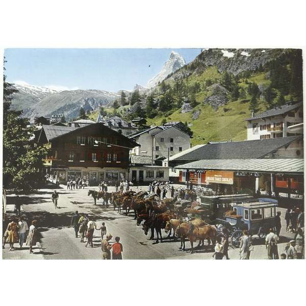 Pohled ŠVÝCARSKO ZERMATT MATERHORN BAR ČISTÝ
