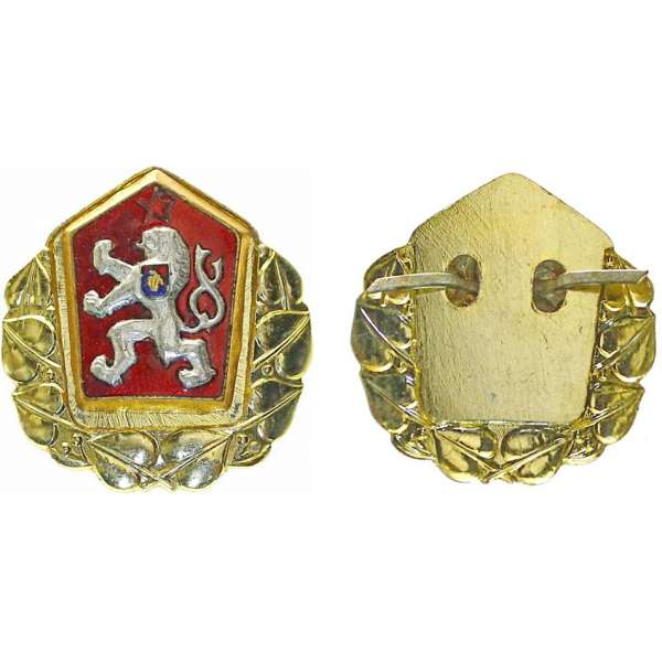 ODZNAK SNB, VB ČEPICOVÝ 24x32mm DŮSTOJNICKÝ ZLATÝ