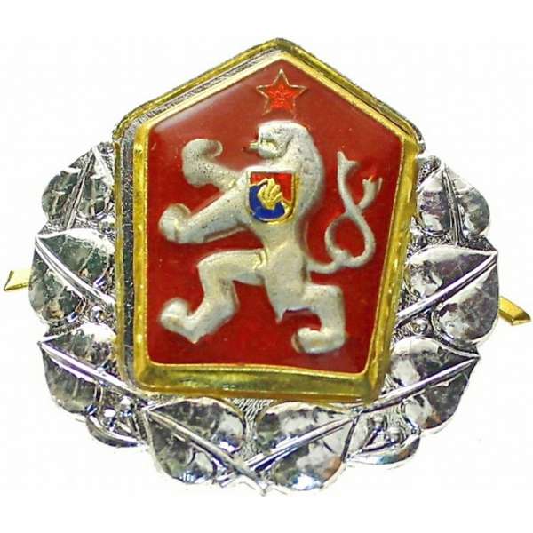ODZNAK SNB, VB ČEPICOVÝ 24x32mm PRAPORČICKÝ STŘÍBRNÝ