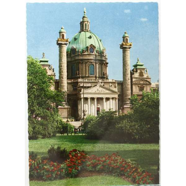 Pohled RAKOUSKO WIEN KARLSKIRCHE V BAR ČISTÝ