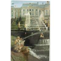 Pohled RUSKO PETROHRAD PETRODVOREC FONTÁNY V BAR ČISTÝ