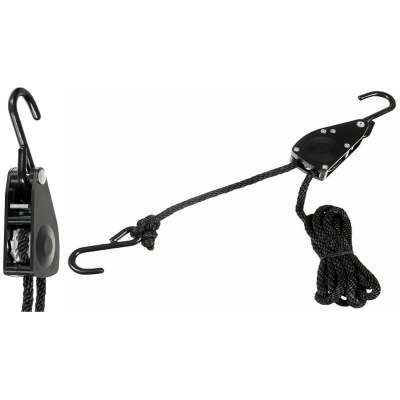 LANOVÁ RÁČNA 6mm DÉLKA 2m K UCHYCENÍ, KOTVENÍ ČERNÁ