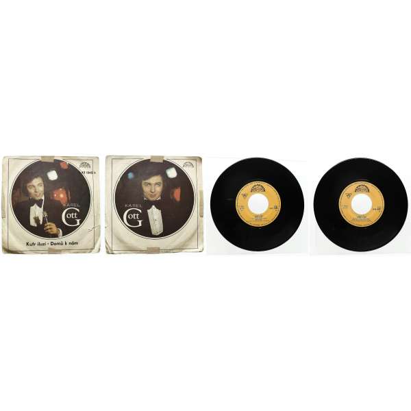 DESKA VINYL SP KAREL GOTT 1.KUFR ILUZÍ 2.DOMŮ K NÁM 1975 SUPRAPHON