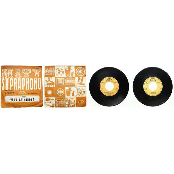DESKA VINYL SP VĚRA ŠPINAROVÁ 1.BÝT SLUNCEM NA TVÝCH VÍČKÁCH 2.HRA,ZVANÁ LÁSKA 1975 SUPRAPHON