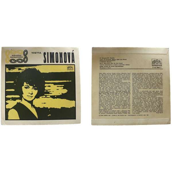DESKA VINYL SP YVETTA SIMONOVÁ 1.TAK DLOUHO 2.MŮJ BALÓN 1970 SUPRAPHON