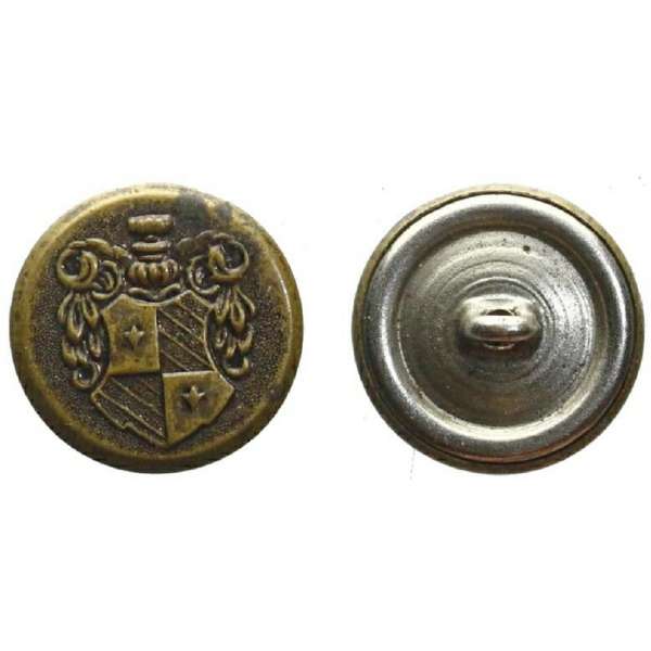 KNOFLÍK 22mm ZDOBENÝ ERBEM MOŘENÝ
