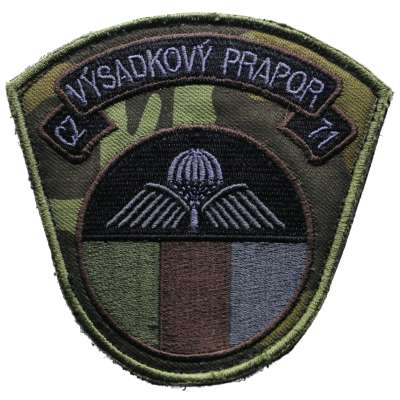 NÁŠIVKA AČR 43.VÝSADKOVÝ PRAPOR CHRUDIM velcro s podlo6kou POLNÍ