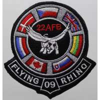 NÁŠIVKA AČR VOJENSKÉ CVIČENÍ 22.AFB NÁMĚŠŤ N OSLAVOU FLYING RHINO 2009 velcro