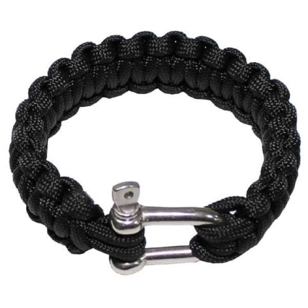 NÁRAMEK PARACORD 2,3cm ŠÍŘE KOV SPONA ČERNÝ