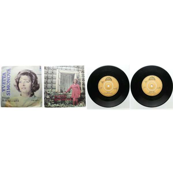 DESKA VINYL SP YVETTA SIMONOVÁ 1.BEZ NÁS 2.MOŘE SPÍ A zpívá 1975 SUPRAPHON
