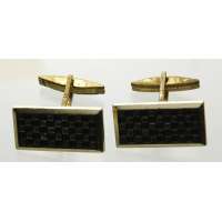 MANŽETOVÉ KNOFLÍKY 2ks ZLATOČERNÉ 25x13mm