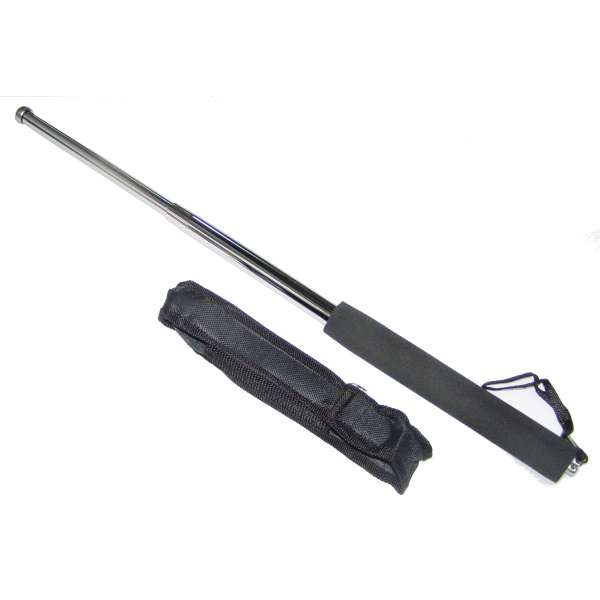 OBUŠEK TELESKOP POLICE MALÝ S POUZDREM 19cm, ROZTAŽENÝ 50cm S STŘÍBRNÝ