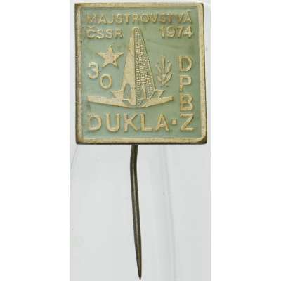 ODZNAK MAJSTROVSVÁ ČSSR DPBZ DUKLA 1974 20x22mm ZAPICHOVACÍ