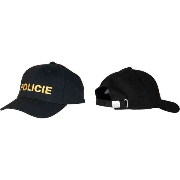 ČEPICE POLICIE ČR BASEBALL STAVITELNÁ VYŠITÝ NÁPIS BAVLNA orig ČERNÁ