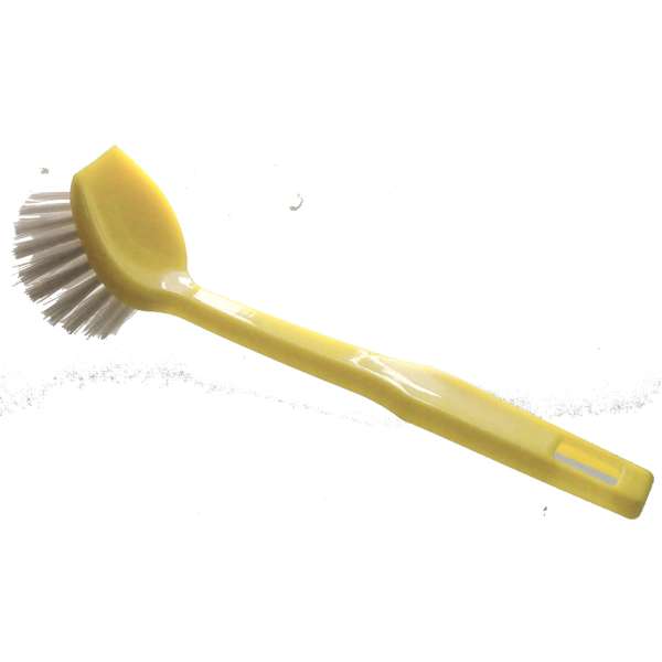 KARTÁČ NA BOTY a ODĚVY 19cm PVC ŽLUTÝ