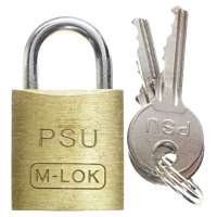 ZÁMEK SPEC OCEL 3x3,2cm PSU M-LOCK 2 KLÍČE ZLATÝ