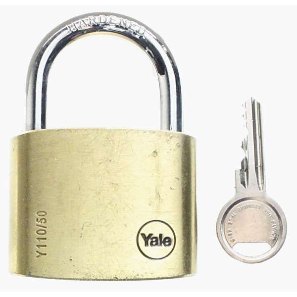 ZÁMEK SPEC OCEL VELKÝ 5,2x3,9cm YALE Y110/50 ZLATÝ