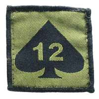 NÁŠIVKA BRIT 50x50mm 12th ARMOURED INFANTRY BRIGADE TRF orig OLIV