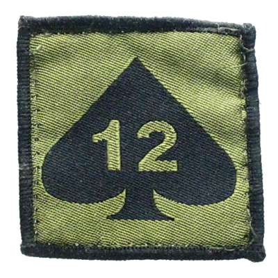 NÁŠIVKA BRIT 50x50mm 12th ARMOURED INFANTRY BRIGADE TRF orig OLIV