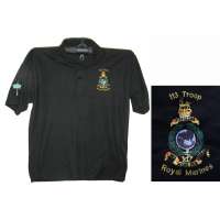 TRIKOT BRIT S NÁŠIVKOU 113th TROOP ROYAL MARINES 65-BA 35-POLYEST orig ČERNÝ
