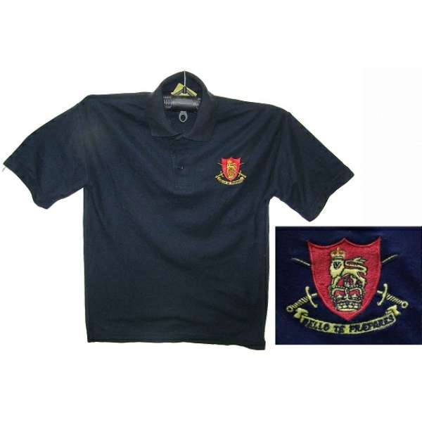 TRIKOT BRIT S NÁŠIVKOU RCMWO ARMZ TRAINING UNIT SCOTLAND orig MODRÝ