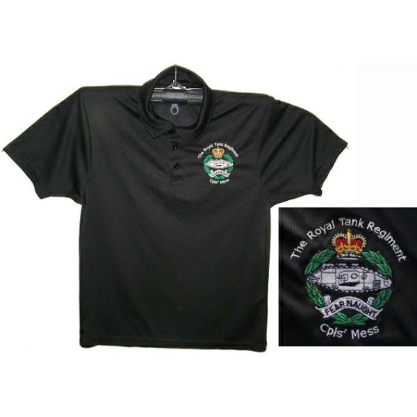 TRIKOT BRIT S NÁŠIVKOU THE ROYAL TANK REGIMENT CPLS MESS FUNKČNÍ orig ČERNÝ