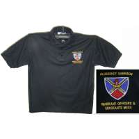 TRIKOT BRIT S NÁŠIVKOU WARRANT OFFISER a SERGEANTS MESS ALDERSHOT GARRISON orig ČERNÝ