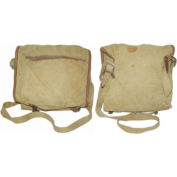 TAŠKA ČSLA 23x23x9cm K OPASKU I NA RAMENO, KAPSA SE ZIPEM 50-60-tá léta CANVAS orig KHAKI