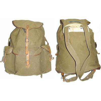 RUKSAK ČSSR 43x45x23cm 70-tá léta CANVAS RETRO orig KHAKI