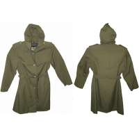 KABÁT ČSLA SLUŽEBNÍ 1 ŘADA KNOFLÍKŮ PRAPORČICKÝ S KAPUCOU, S PÁSKEM OLIV