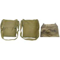 TAŠKA ČSLA NA PLYN MASKU ZNAČENÁ MEČE 1954 24x29x10cm DŘEVĚNÉ KOLÍČKY OLIV