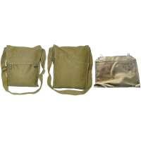 TAŠKA ČSLA NA PLYN MASKU ZNAČENÁ MEČE 1961 24x29x10cm DŘEVĚNÉ KOLÍČKY OLIV