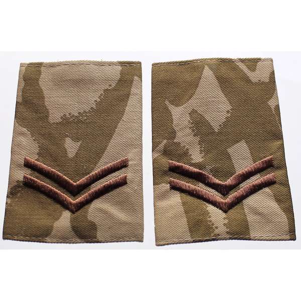 NÁŠIVKA BRIT hodnost CORPORAL 90x63mm 2ks orig DPM DESERT