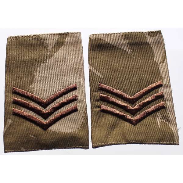 NÁŠIVKA BRIT hodnost 90x63mm SERGEANT 2ks orig DPM DESERT