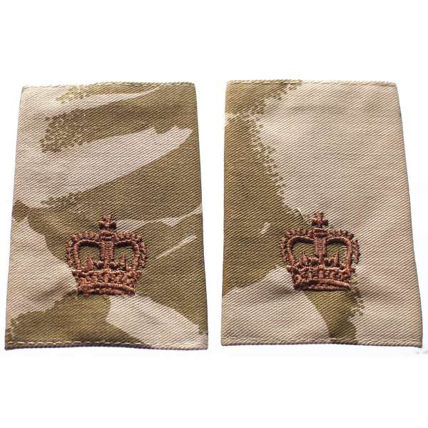 NÁŠIVKA BRIT hodnost 90x63mm WARRANT OFFICER 2ks MALÁ KORUNA orig DPM DESERT