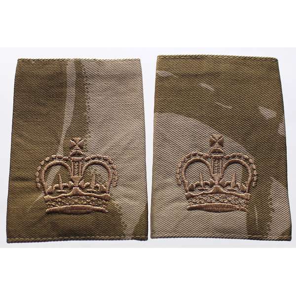 NÁŠIVKA BRIT hodnost 90x63mm WARRANT OFFICER 2ks SVĚTLÁ KORUNA orig DPM DESERT