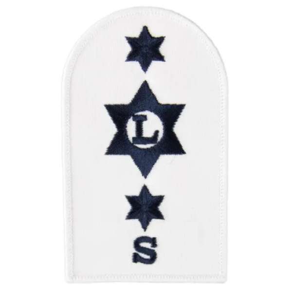NÁŠIVKA BRIT ROYAL NAVY 65x110mm Logistics Steward Leading Rate orig BÍLO-MODRÁ