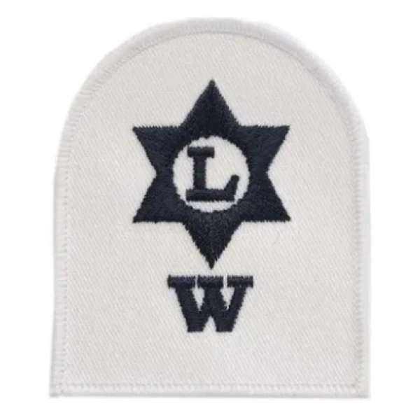 NÁŠIVKA BRIT ROYAL NAVY 65x80mm Logistics Writer W Basic Rate orig BÍLO-MODRÁ