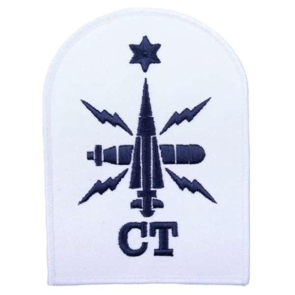 NÁŠIVKA BRIT ROYAL NAVY 90x140mm WARFARE CT LEADING, KOMUNIKAČNÍ TECHNIK, KVALIFIKACE  Able orig BÍLO-MODRÁ